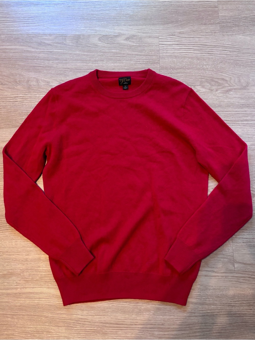 J Crew Women’s Small 100% Cashmere Crewneck Sweater Red Soft Casual Luxury